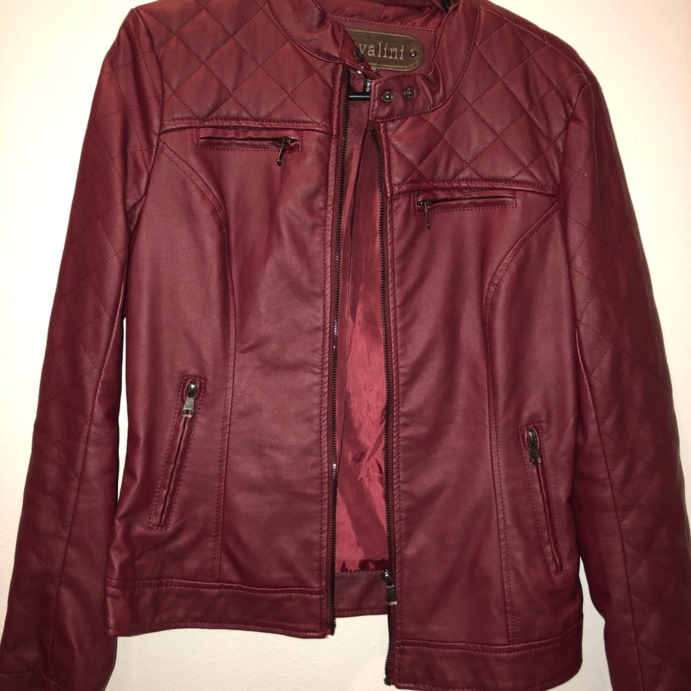 Maroon Leather Jacket